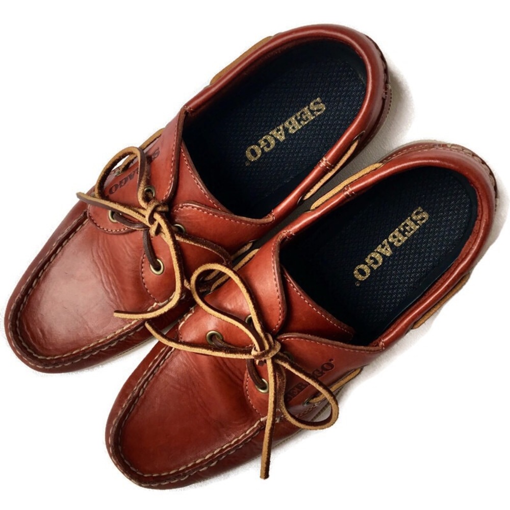 Sebago Caravel Dark Red Leather Lace Up Casual 9.5